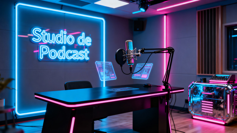 Stunning Cyberpunk Podcast Studio Design Ideas
