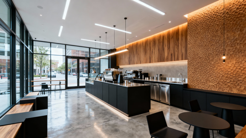 Stunning Urban Modern Coffee Shop Design