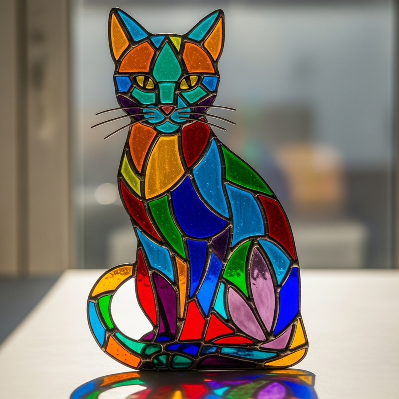 Stained Glass Cat Art Stained Glass Cat Art