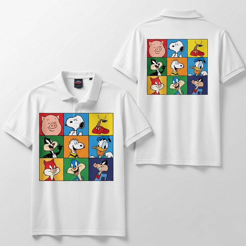 Custom Polo Shirt with Cartoon Characters Custom Polo Shirt with Cartoon Characters