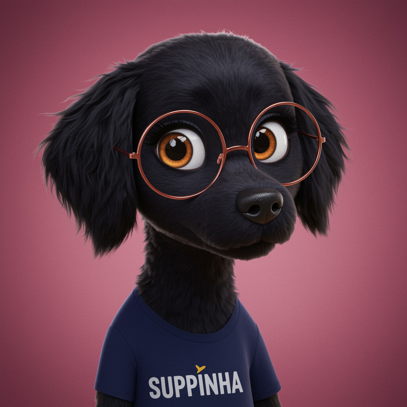 Playful Black Dog Character for Kids - SUPPinha Playful Black Dog Character for Kids - SUPPinha