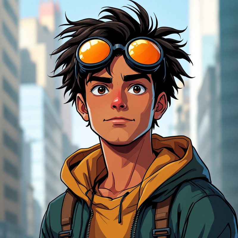22-Year-Old Male Cartoon Character in Spider-Verse Style 22-Year-Old Male Cartoon Character in Spider-Verse Style