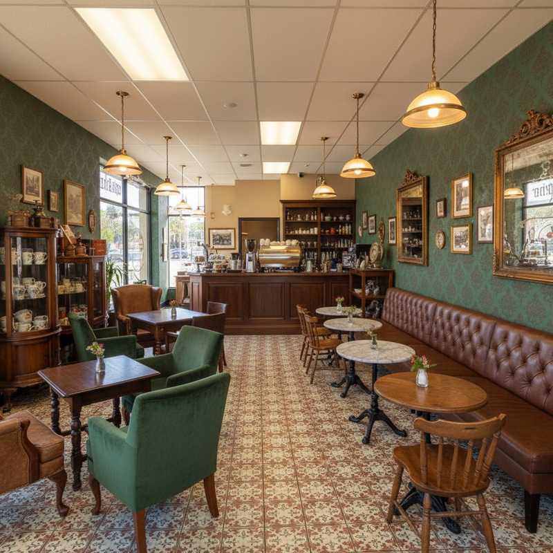 Vintage Style Coffee Shop Interior Design