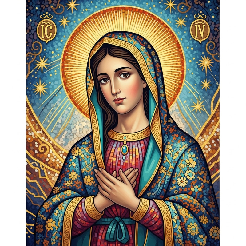 Mosaic Virgin Mary Art: Beauty in Tiles