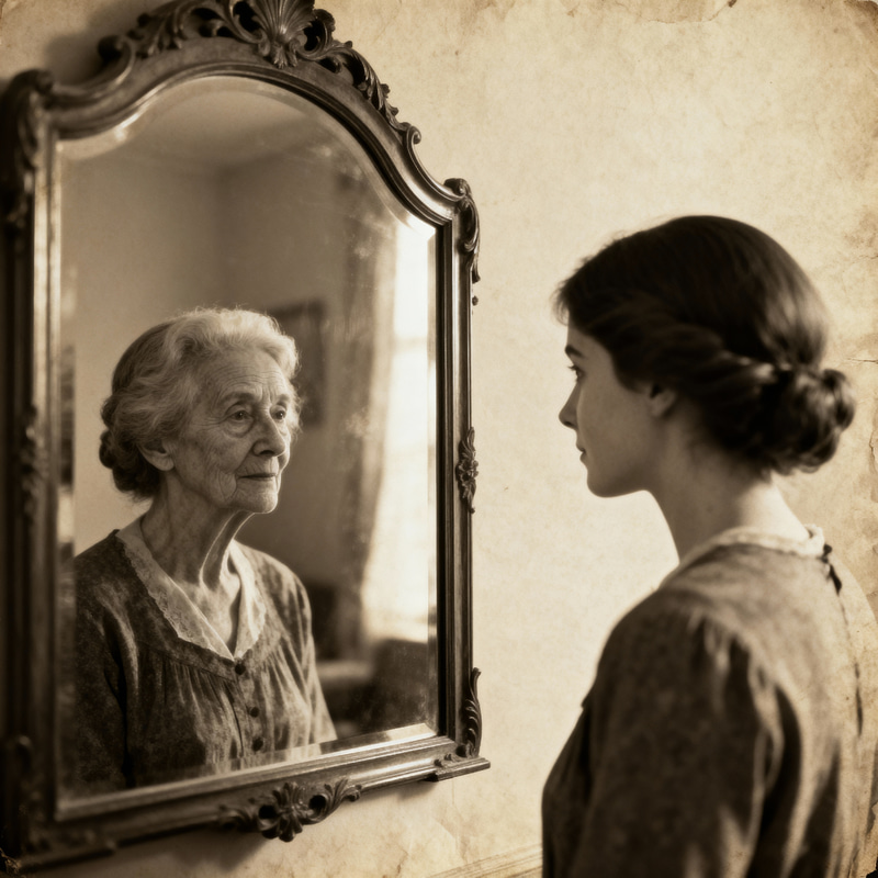 Book Cover Design: Young and Old Reflection