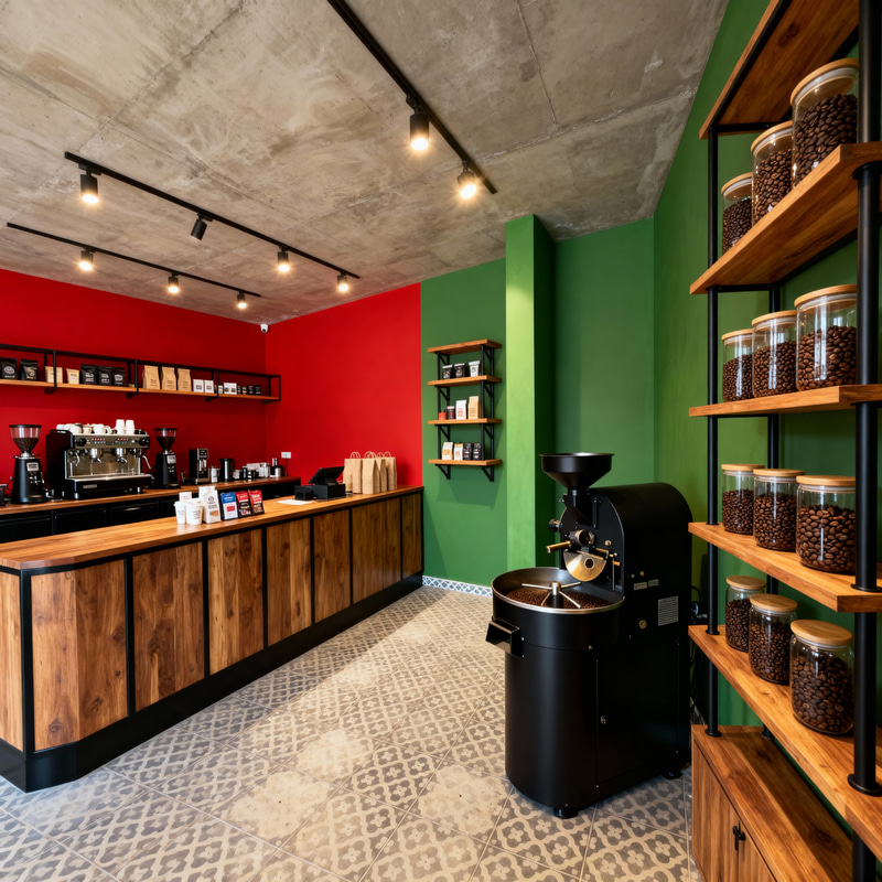 Stylish Coffee Shop & Roastery Interior Design