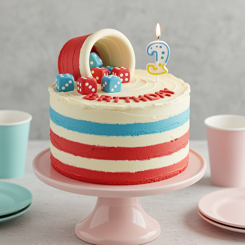 Dice Cup Birthday Cake for Game Lovers