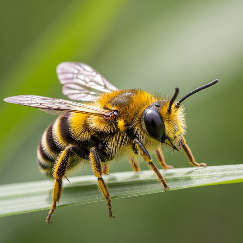 Cute Bee Creature with Yellow and Black Stripes