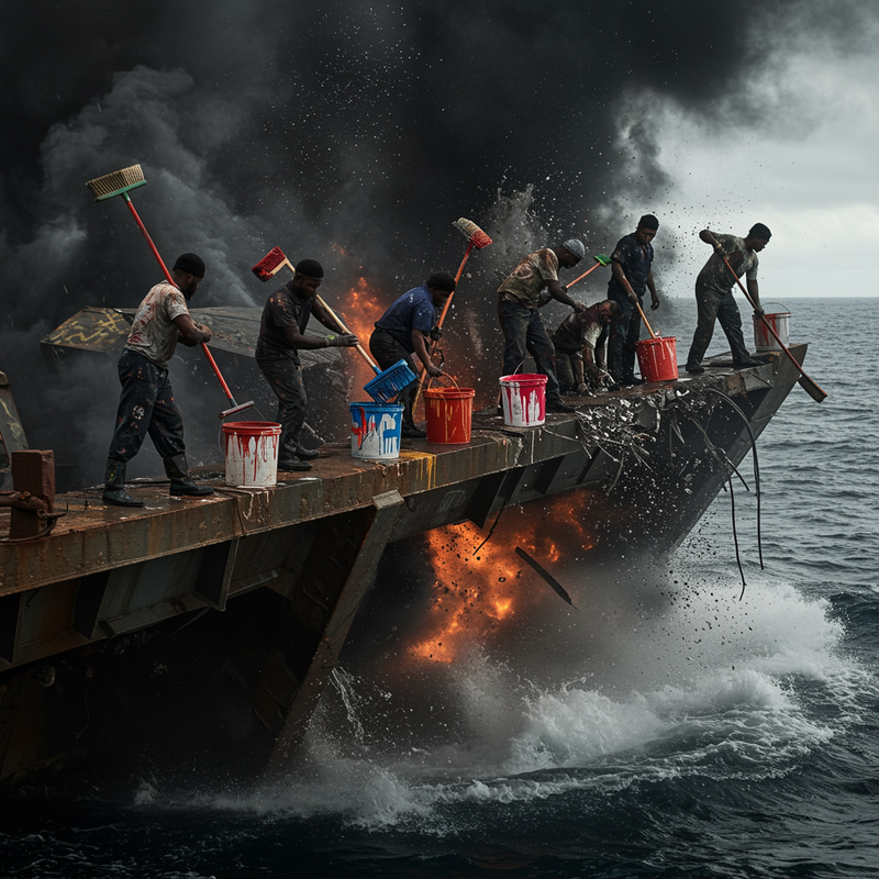 Seaside Explosion: Sailors Painting the Scene Seaside Explosion: Sailors Painting the Scene