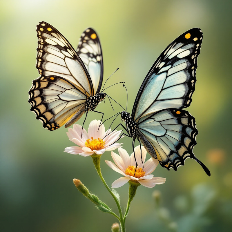 Freedom Symbolized by Butterflies and Knowledge