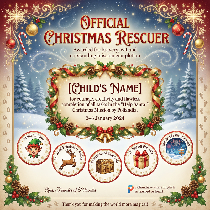 Official Christmas Rescuer Certificate for Kids