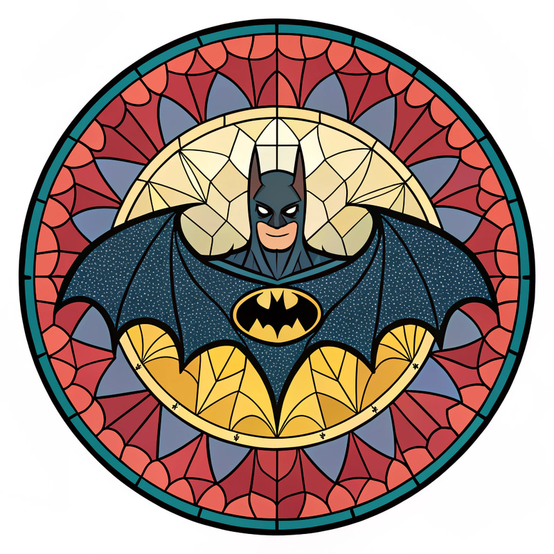 Batman Stained Glass Mosaic Logo Design Batman Stained Glass Mosaic Logo Design