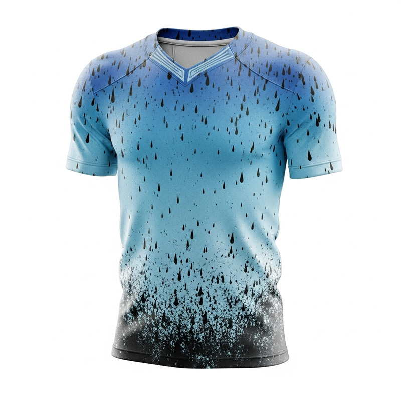 Sky and Black Rain Drop Football Jersey Sky and Black Rain Drop Football Jersey