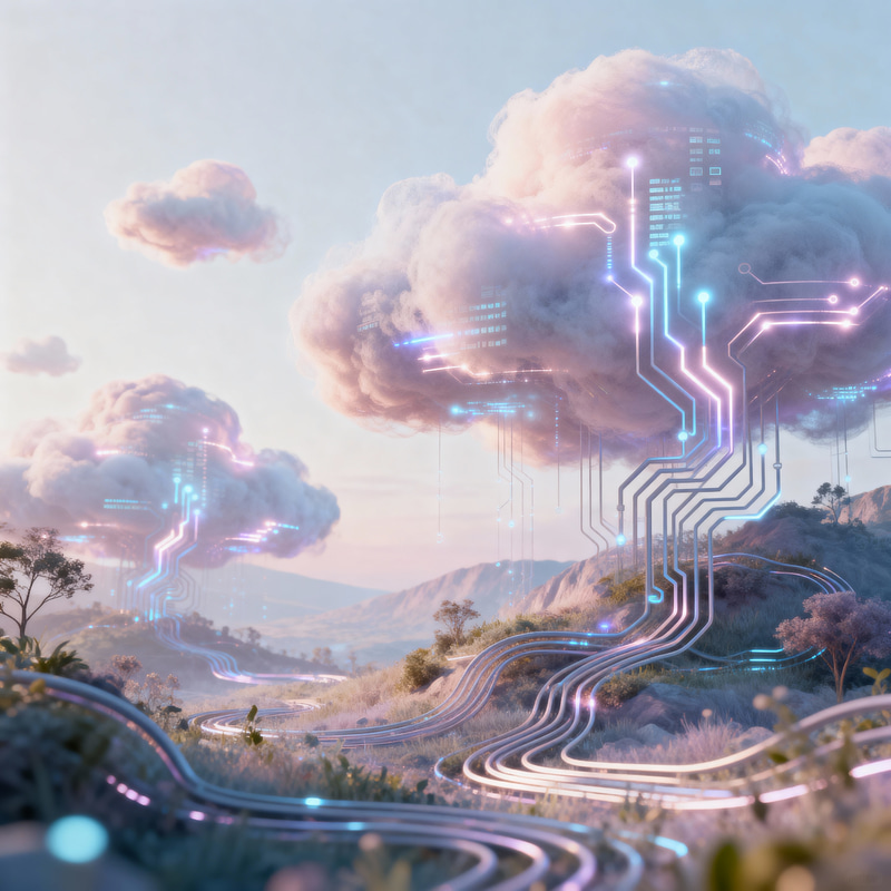 Dreamy AI-Generated Landscape in Pastel Hues