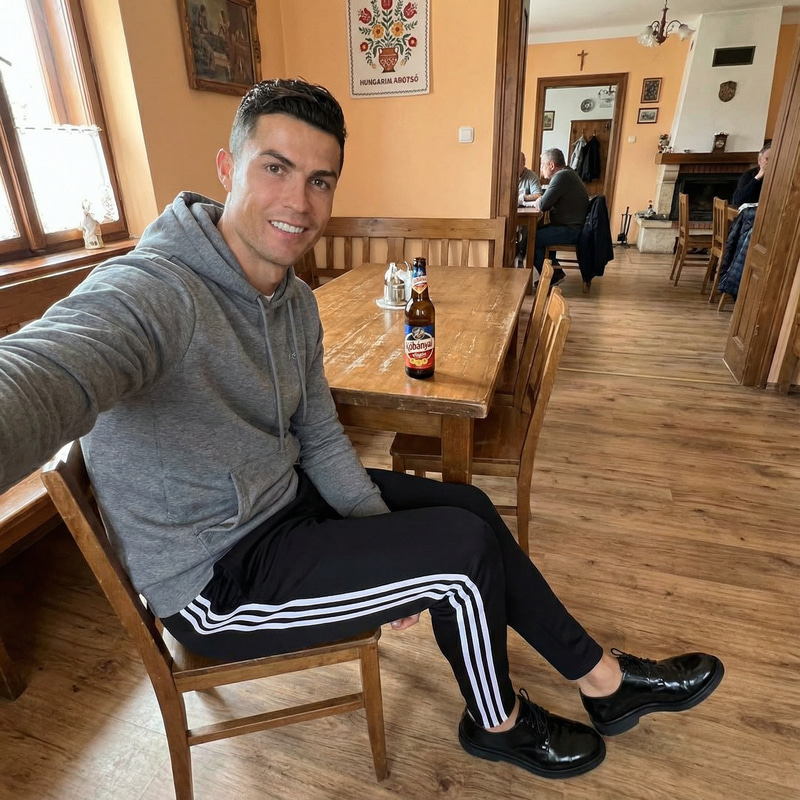 Cristiano Ronaldo Enjoys Beer in Hungarian Village Pub Cristiano Ronaldo Enjoys Beer in Hungarian Village Pub