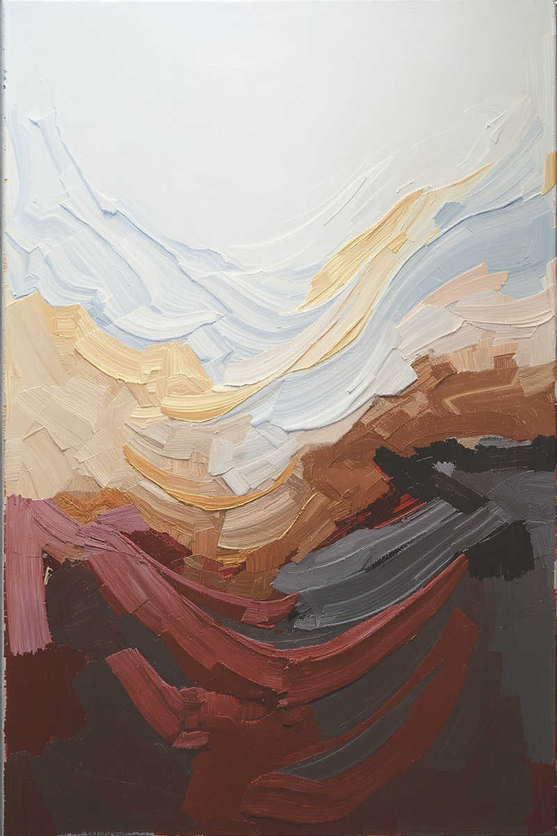 Inner Battle: Abstract Brushstroke Composition