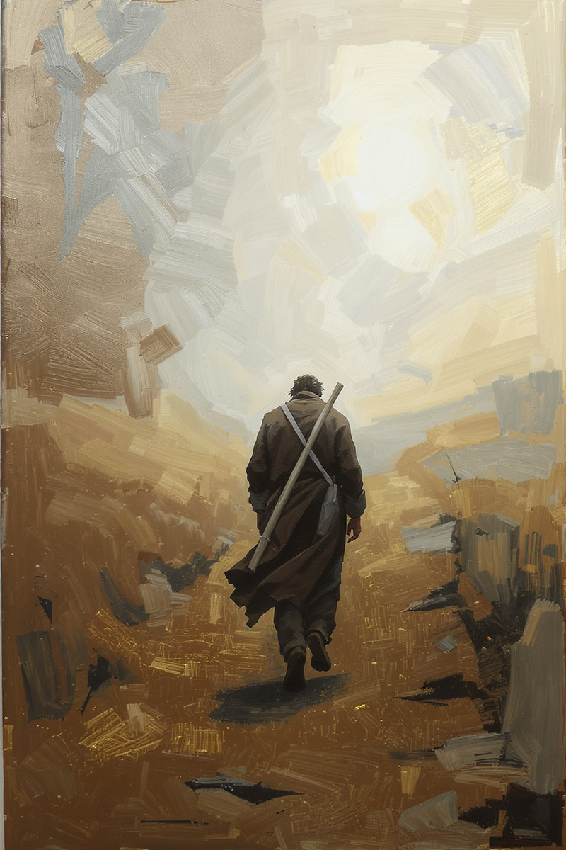 Solitary Figure on a Textured Path