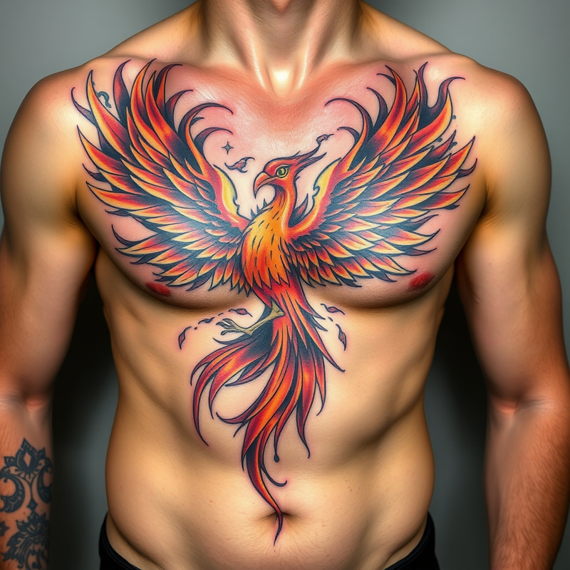 Intricate Phoenix Tattoo Design for Men Intricate Phoenix Tattoo Design for Men