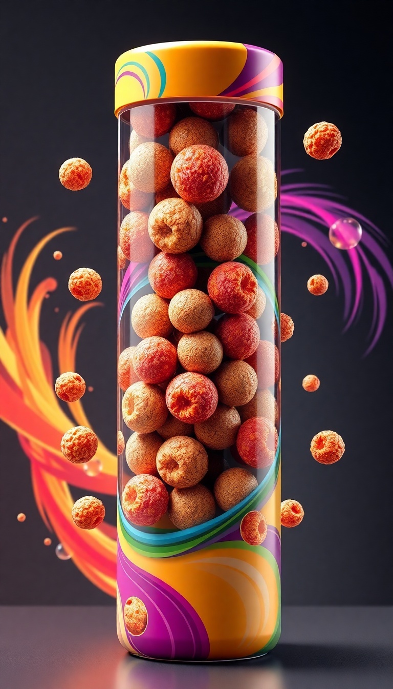 Futuristic Tube Packaging for Cereal Balls Futuristic Tube Packaging for Cereal Balls