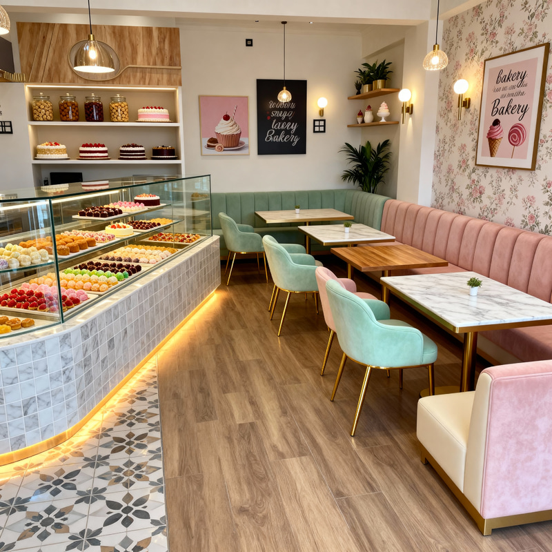 Modern Sweet Shop & Restaurant Interior Design