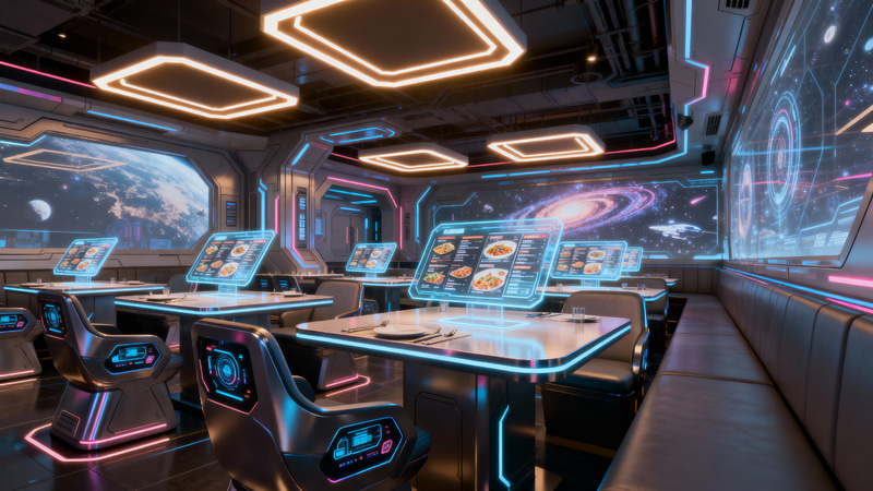 Futuristic Sci-Fi Themed Restaurant Experience Futuristic Sci-Fi Themed Restaurant Experience