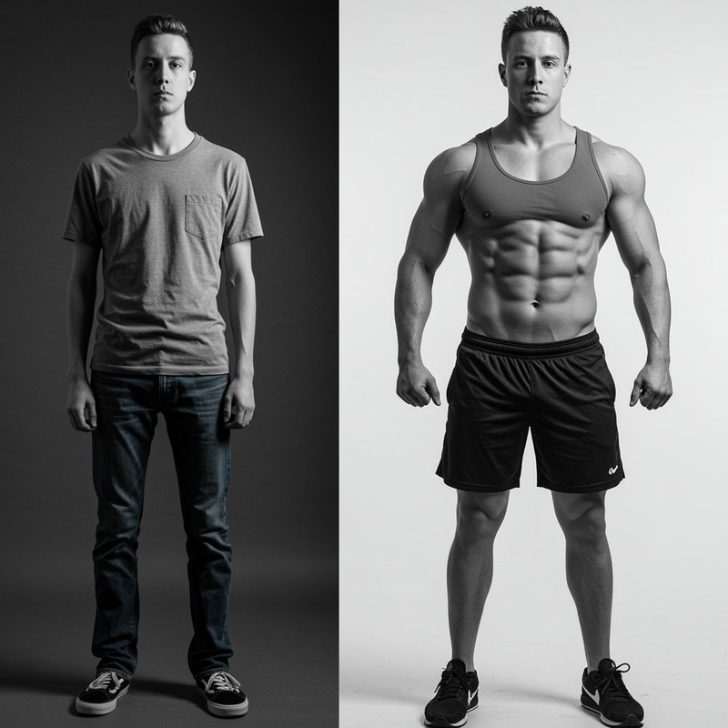 Transformation: From Skinny to Muscular Man Transformation: From Skinny to Muscular Man