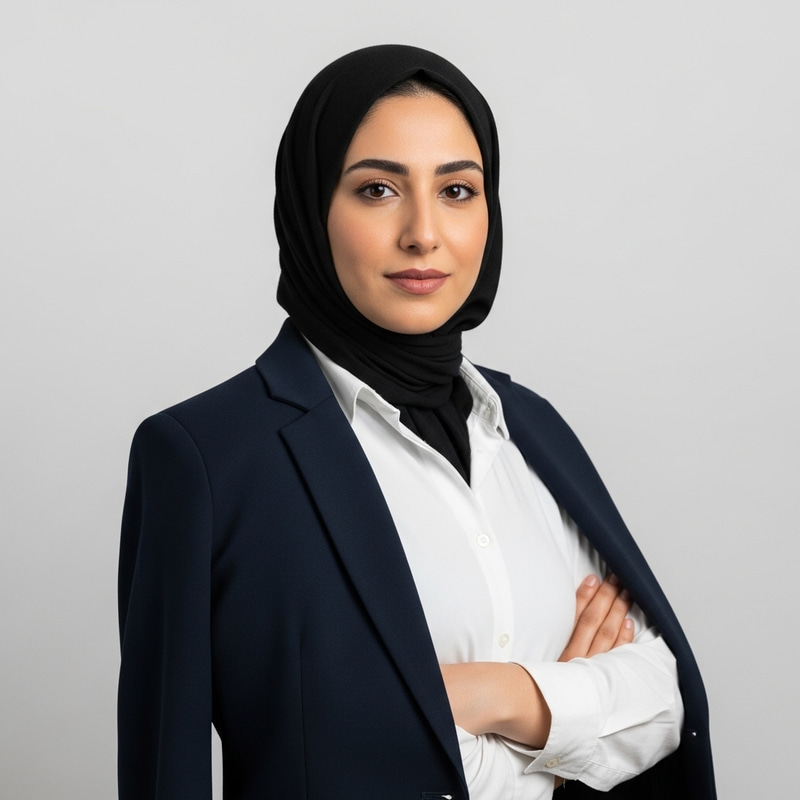Professional Profile Photo in White Suit and Hijab Professional Profile Photo in White Suit and Hijab