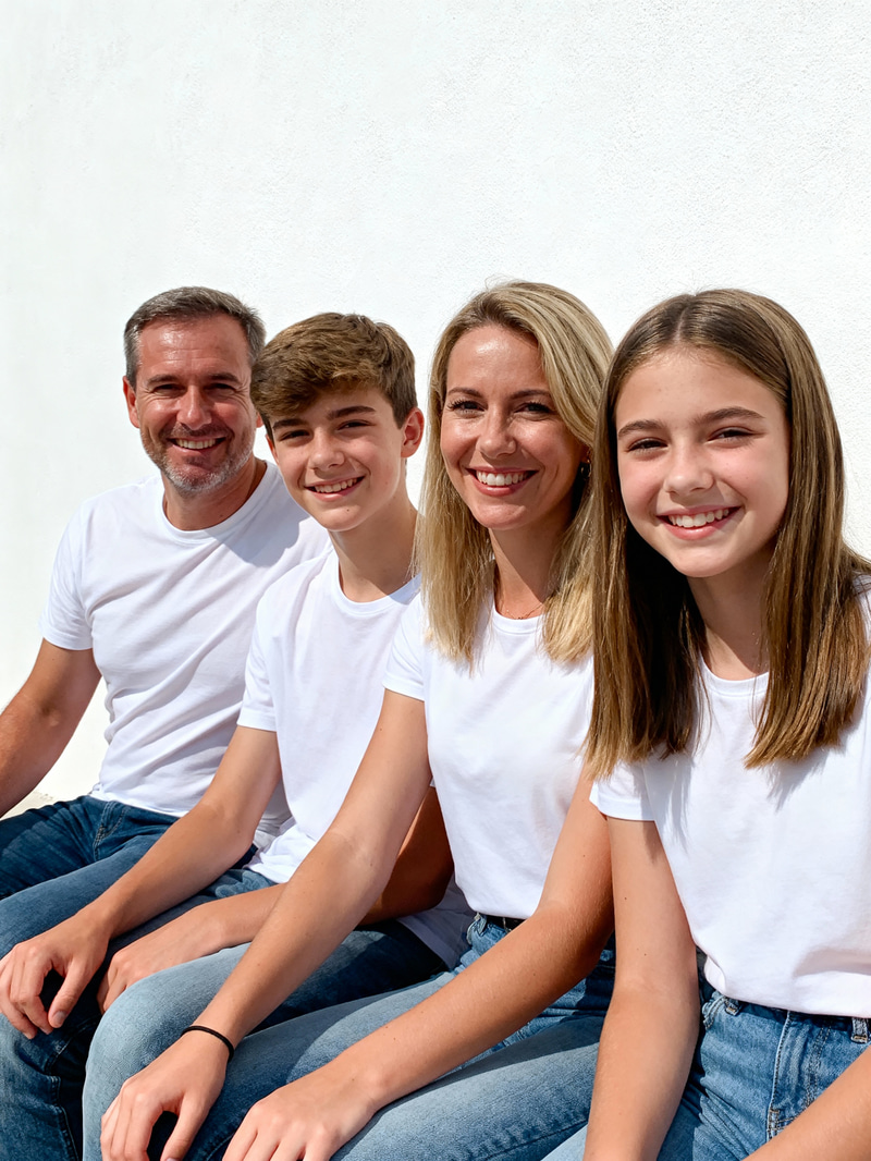 Happy Family Portrait - Smiling Together Happy Family Portrait - Smiling Together