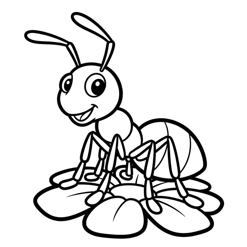 Playful Ant Coloring Page for Kids Playful Ant Coloring Page for Kids