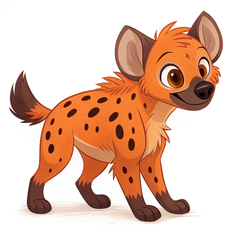 Orange Hyena Fursona with Brown Eyes Orange Hyena Fursona with Brown Eyes