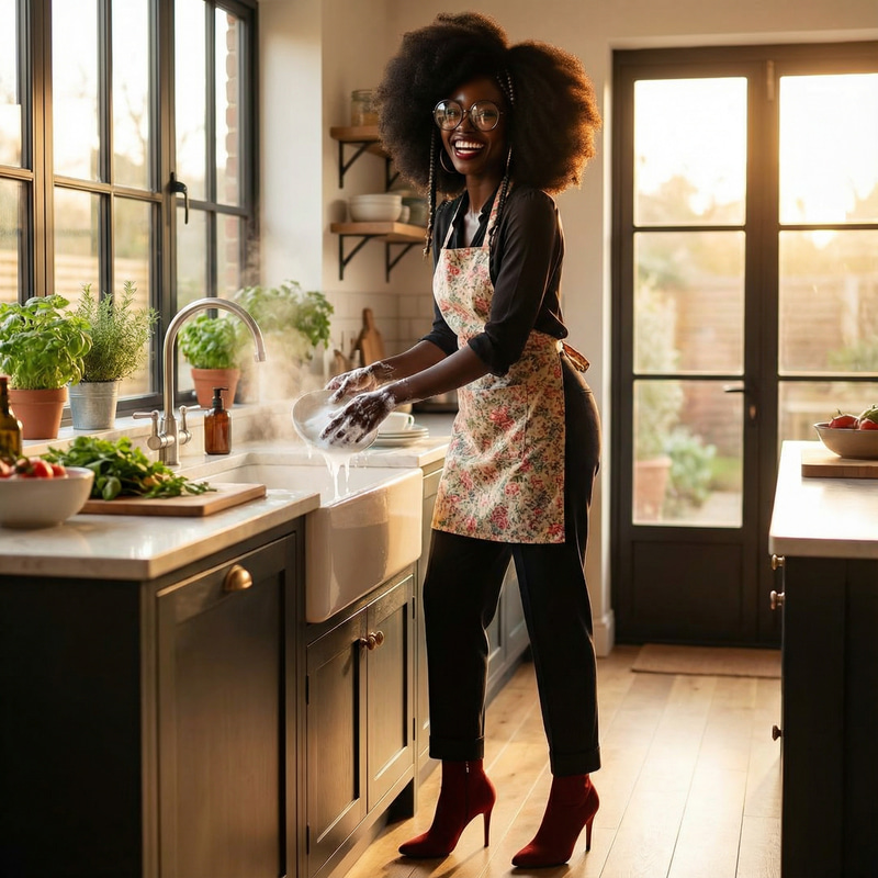 Empowered Black Woman Portrait: Strength & Joy