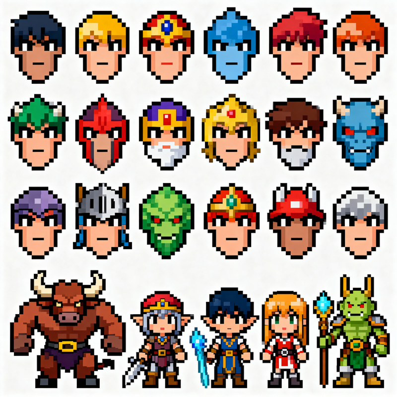 16-Bit RPG Sprite Sheet - Minotaur & Maze Characters 16-Bit RPG Sprite Sheet - Minotaur & Maze Characters