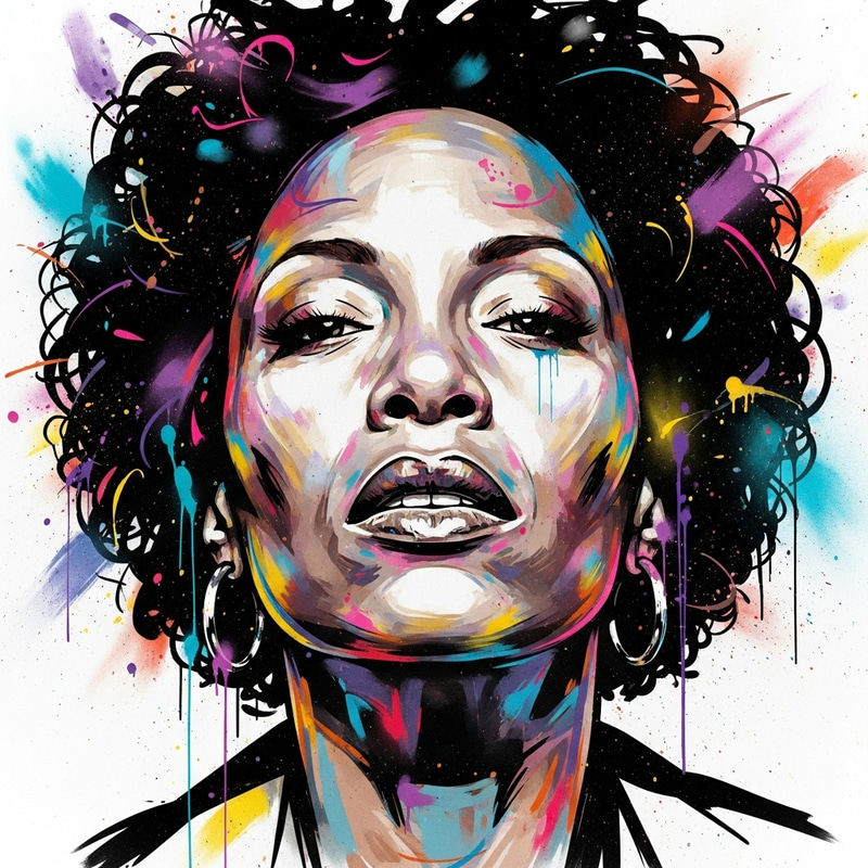 Abstract Graffiti Art - Woman's Face Abstract Graffiti Art - Woman's Face