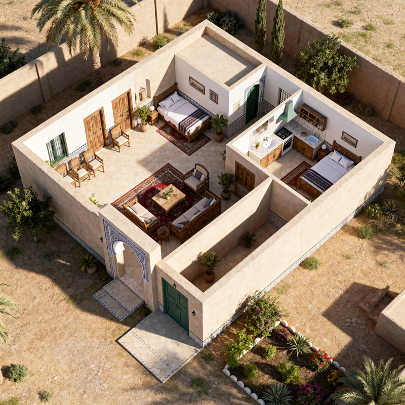 Modern 120m² Tunisian House Design with 3 Bedrooms Modern 120m² Tunisian House Design with 3 Bedrooms