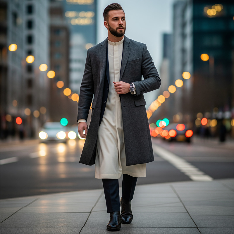 Modern Style Kandura and Long Line Coat