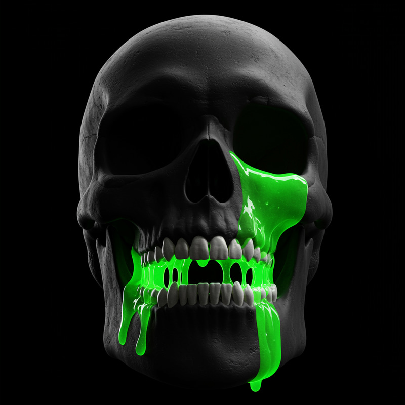Toxic Green Skull Art – Dark Elegance Toxic Green Skull Art – Dark Elegance