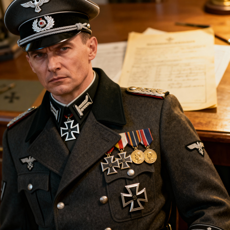 German WWII Officer Portrait with Medals German WWII Officer Portrait with Medals