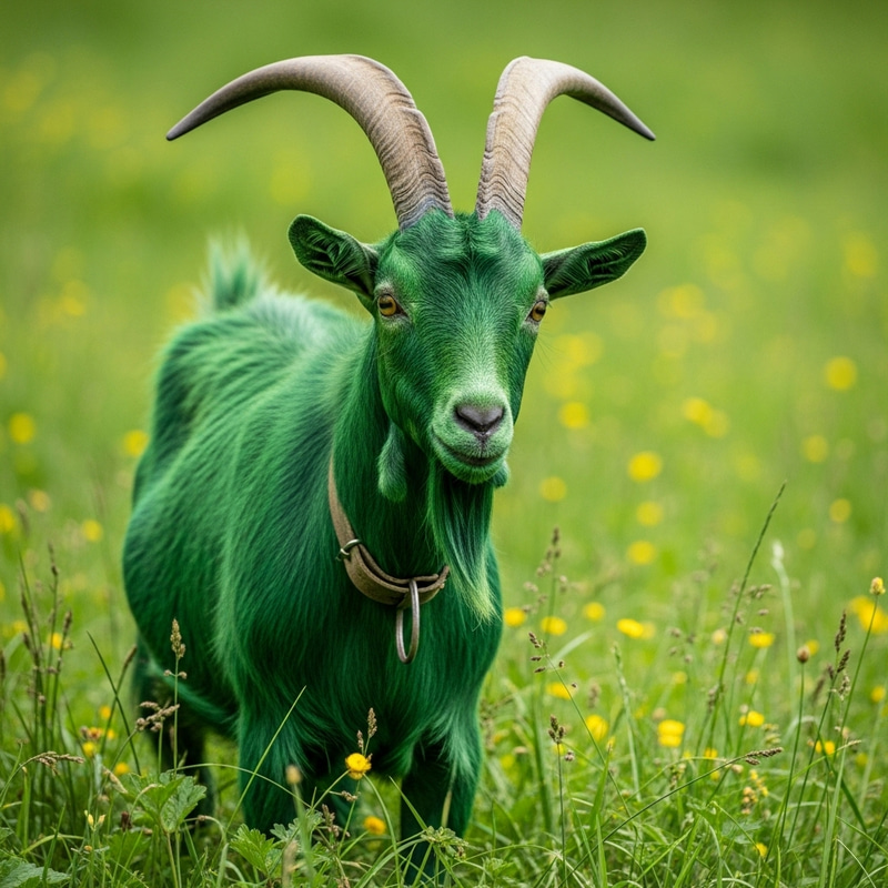Stunning Green Male Goat Image Stunning Green Male Goat Image