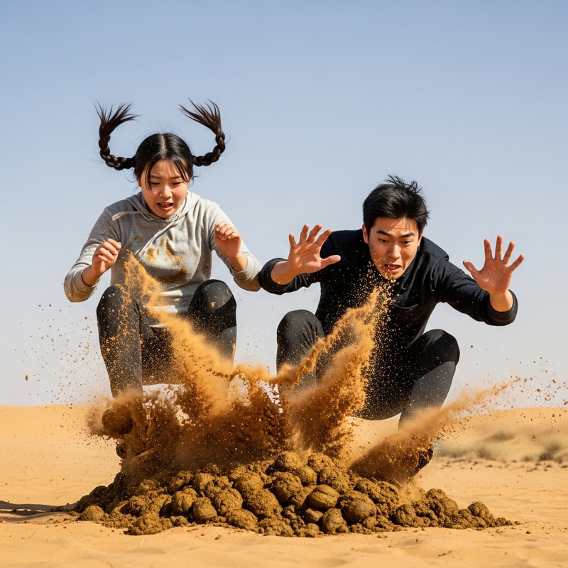 Funny Camel Poop Mishap: Asian Couple's Hilarious Fall Funny Camel Poop Mishap: Asian Couple's Hilarious Fall