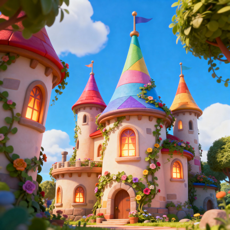 Pixar Style Cartoon Palace Scene Pixar Style Cartoon Palace Scene