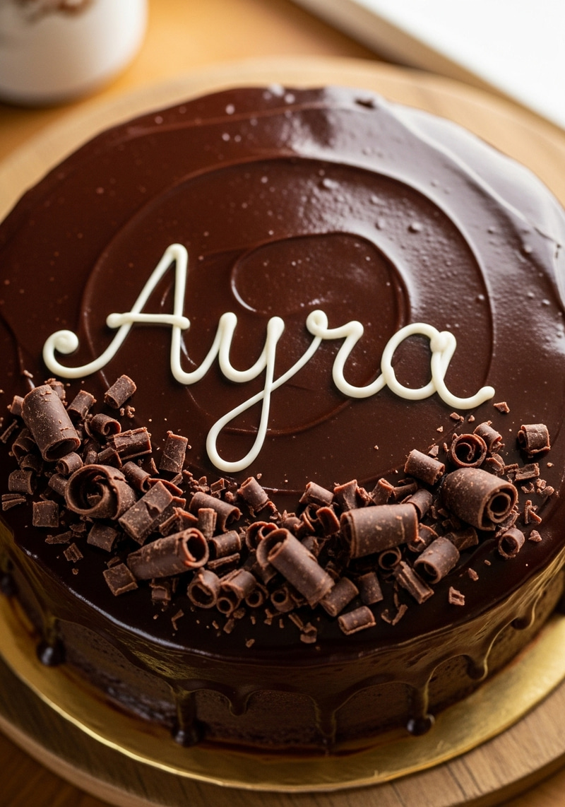 Moist Chocolate Cake with Ayra's Name Moist Chocolate Cake with Ayra's Name
