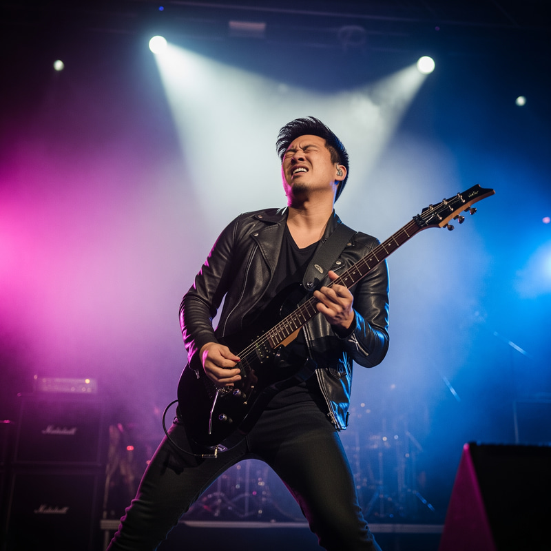 Asian Man Guitar Solo Concert Performance Asian Man Guitar Solo Concert Performance