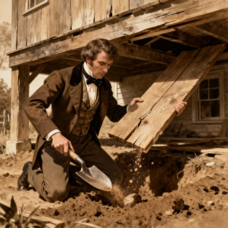Bold Man in 1800s Suit Buries Treasure Bold Man in 1800s Suit Buries Treasure