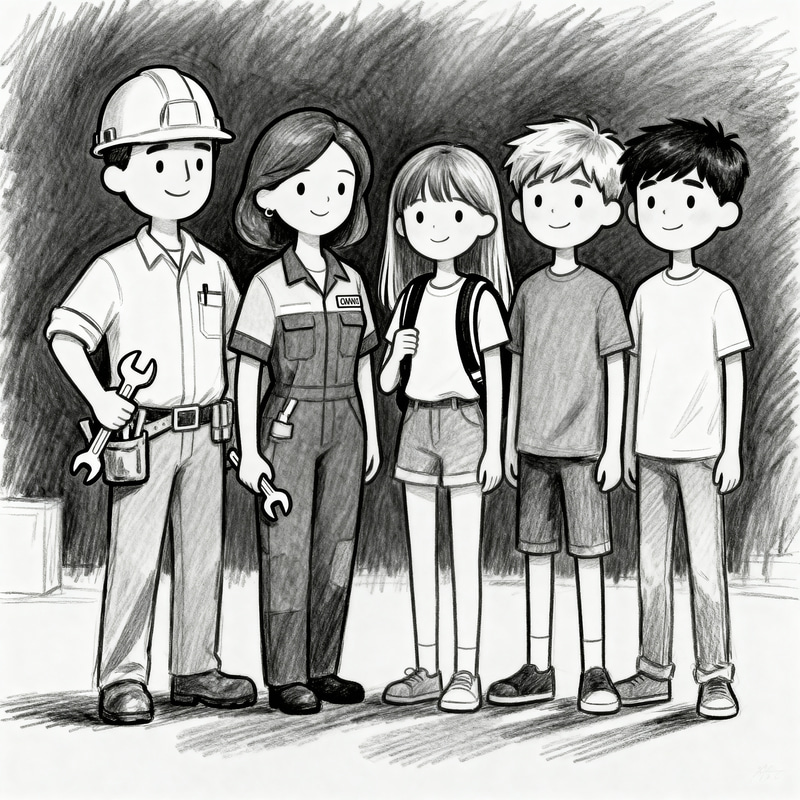 Pencil-Drawn Stick Figure Family Art Pencil-Drawn Stick Figure Family Art