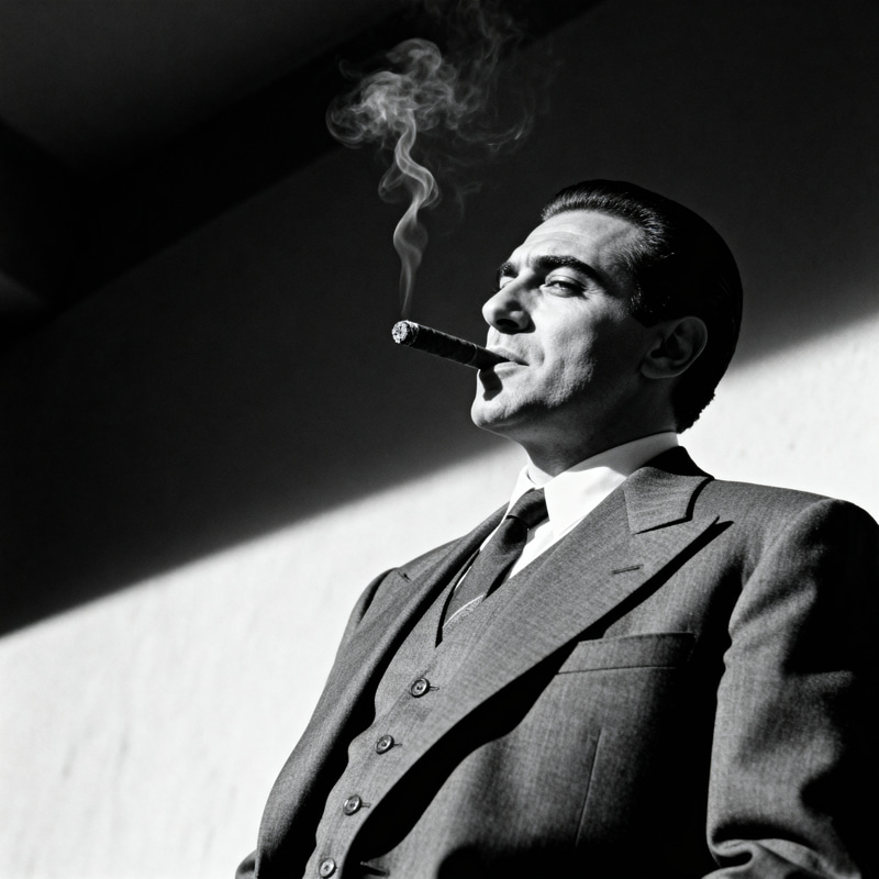 Noir Portrait of a Charismatic Italian Gangster Noir Portrait of a Charismatic Italian Gangster
