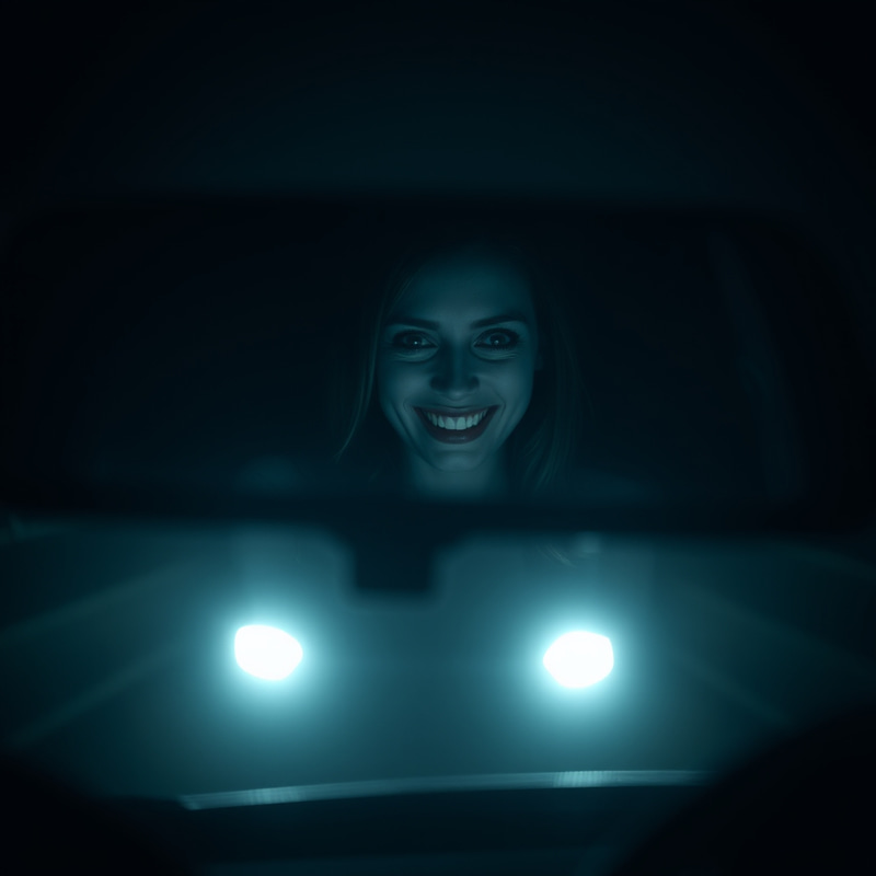 Terrifying Backseat Ghost in Rearview Mirror Terrifying Backseat Ghost in Rearview Mirror