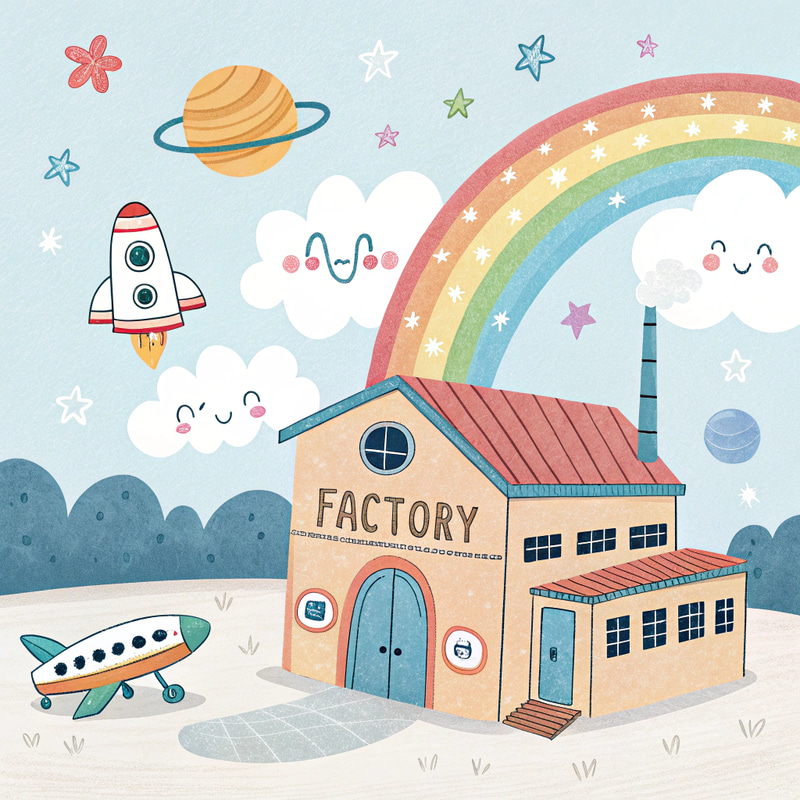 Cute Imaginary Friend Factory Building Cute Imaginary Friend Factory Building