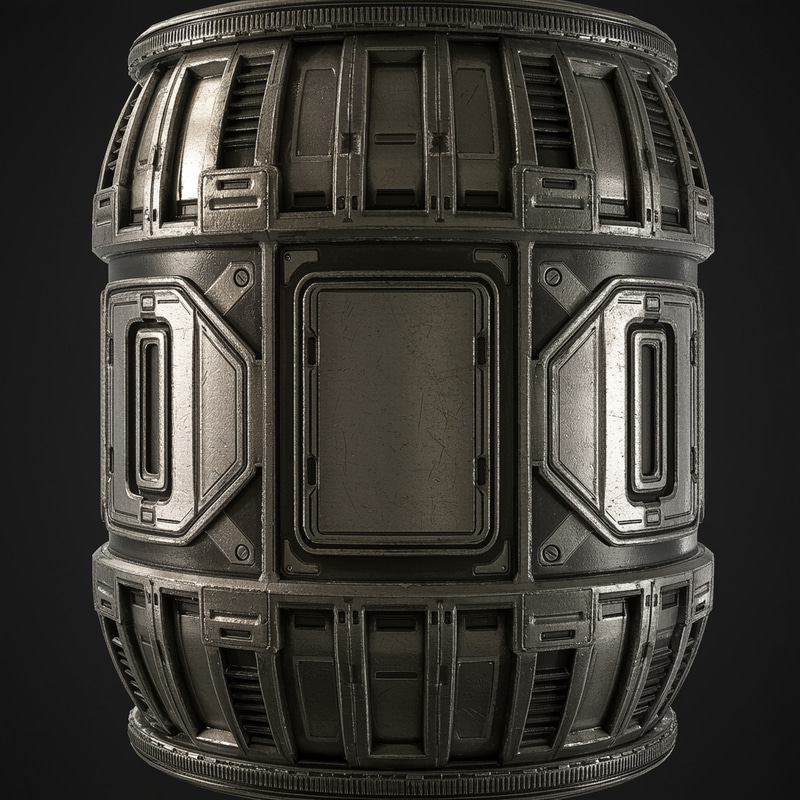 Futuristic Styled Metal Barrel Texture