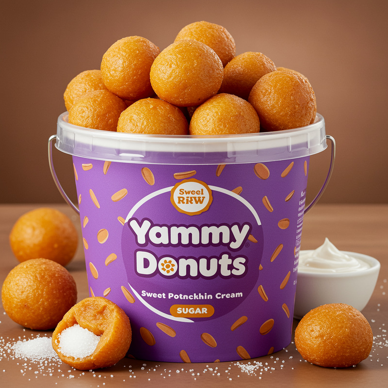 YammyDonuts: Sweet Potato Munchkins in Purple Packaging YammyDonuts: Sweet Potato Munchkins in Purple Packaging