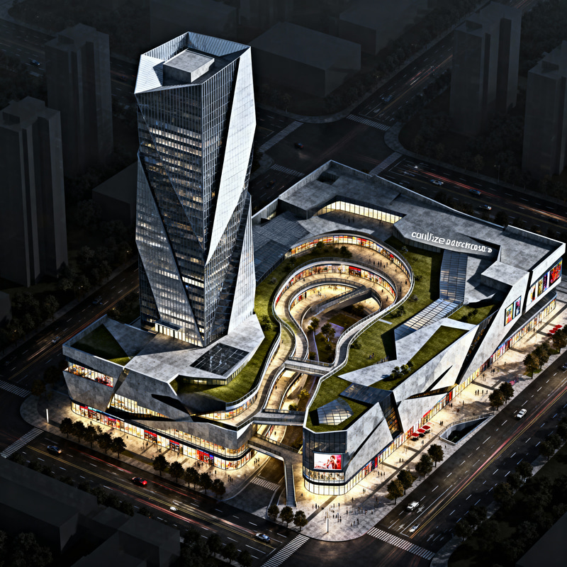 Architectural Chaos: Office Tower & Mall Design Architectural Chaos: Office Tower & Mall Design